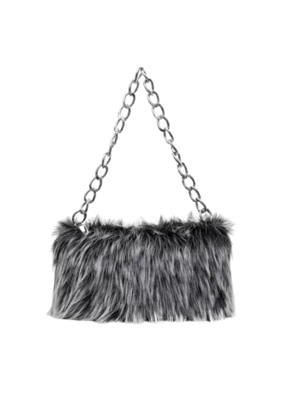 Faux Fur Shoulder Bag Satchel Fluffy Plush Chain Furry Purse